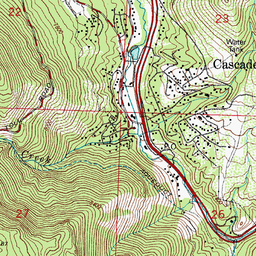 Topographic Map of Cascade Post Office (historical), CO
