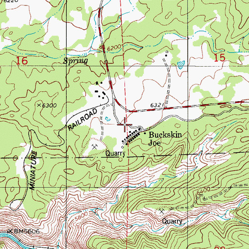 Topographic Map of Buckskin Joe Post Office (historical), CO