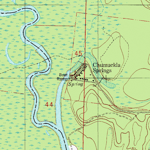 Topographic Map of Chumuckla Springs Post Office (historical), FL