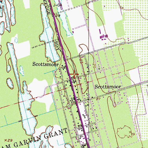 Topographic Map of Scottsmoor Post Office, FL