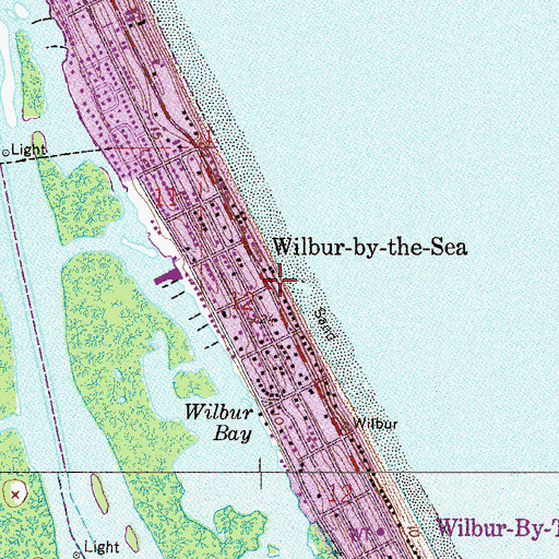 Topographic Map of Wilbur-By-The-Sea Post Office (historical), FL