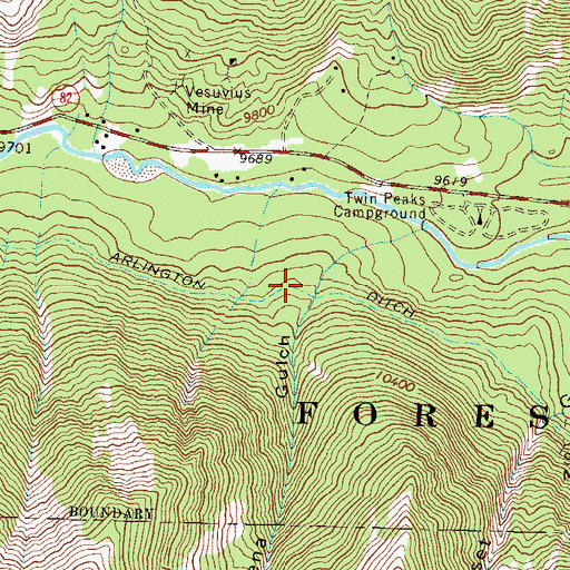 Topographic Map of Arlington Ditch, CO