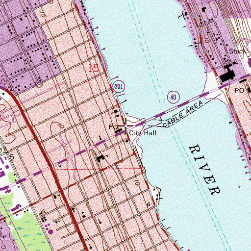 Topographic Map of Ormond Beach Post Office (historical), FL