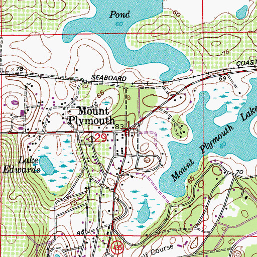 Topographic Map of Mount Post Office Plymouth (historical), FL