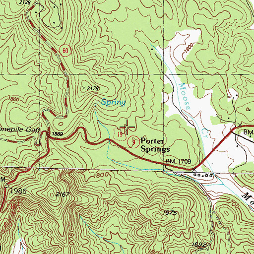 Topographic Map of Porter Spring Post Office (historical), GA