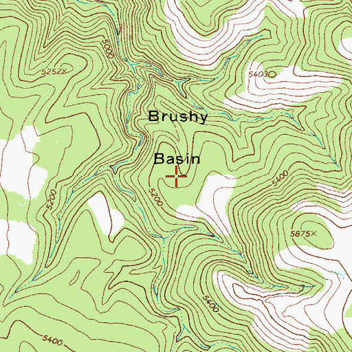 Topographic Map of Brushy Basin, AZ