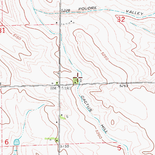 Topographic Map of Cactus Hill Lateral, CO