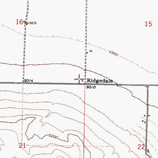 Topographic Map of Ridgedale Post Office (historical), ID