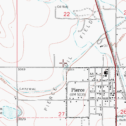 Topographic Map of Pierce Oil Field, CO