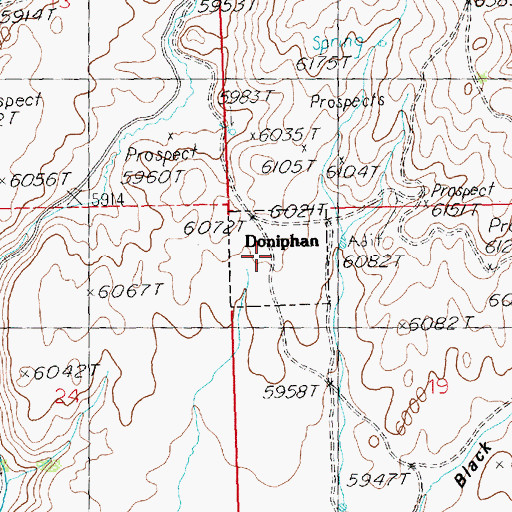 Topographic Map of Doniphan Post Office (historical), ID