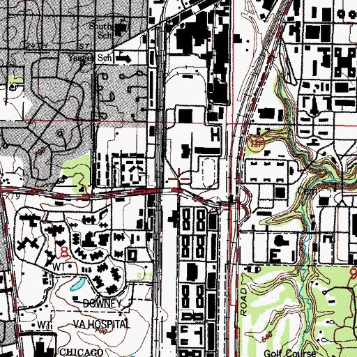 Topographic Map of Great Lakes, IL