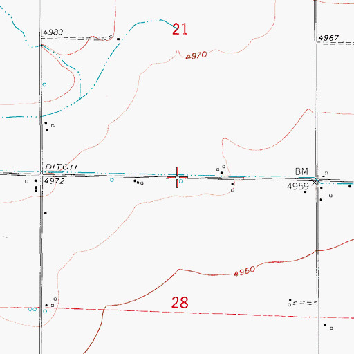 Topographic Map of Lone Tree Ditch, CO