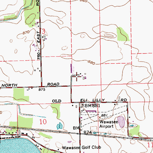 Topographic Map of Wawasee Post Office (historical), IN