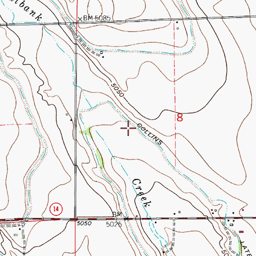 Topographic Map of Collins Lateral, CO