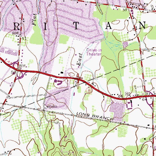 Topographic Map of Shoreland Memorial Gardens, NJ