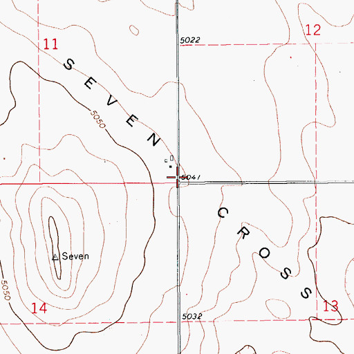 Topographic Map of Seven Cross Hill, CO