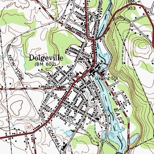 Topographic Map of Dolgeville Post Office, NY
