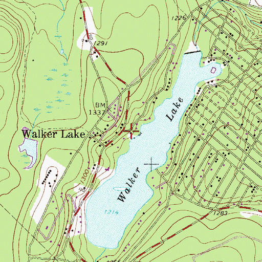 Topographic Map of Walker Lake Post Office (historical), PA