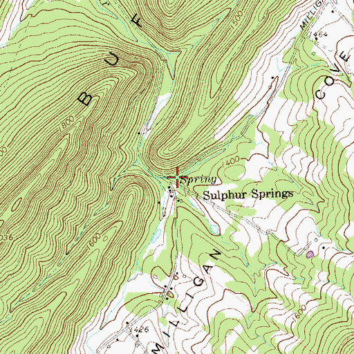 Topographic Map of Sulphur Springs Post Office (historical), PA