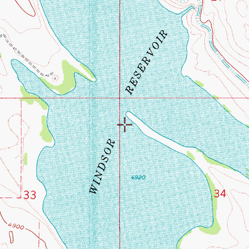 Topographic Map of Windsor Reservoir, CO