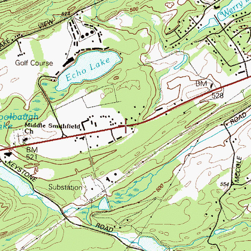 Topographic Map of Echo Lake Post Office (historical), PA