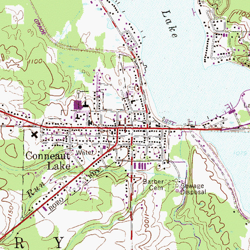 Topographic Map of Conneaut Lake Post Office (historical), PA