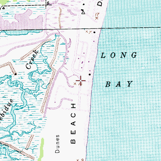 Topographic Map of DeBordieu, SC