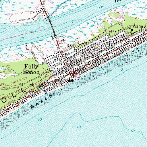 Topographic Map of Folly Beach Post Office (historical), SC