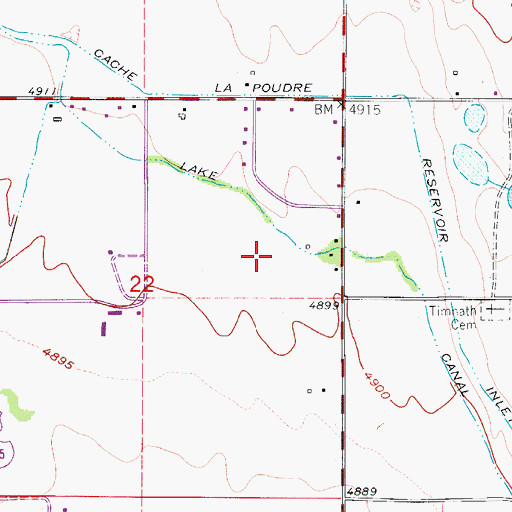 Topographic Map of Lake Canal, CO