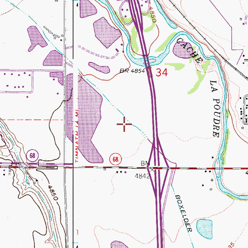 Topographic Map of Boxelder Ditch, CO