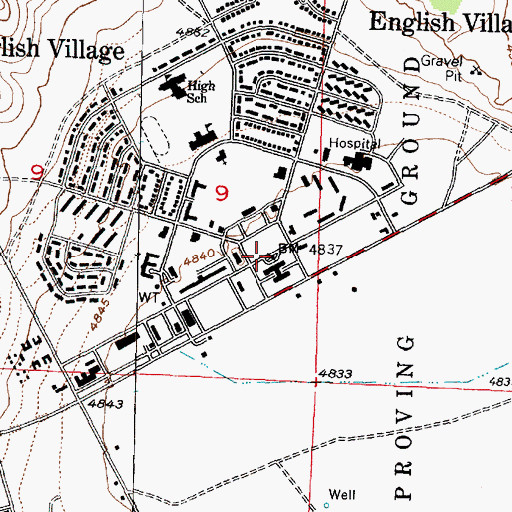 Topographic Map of Dugway Post Office (historical), UT