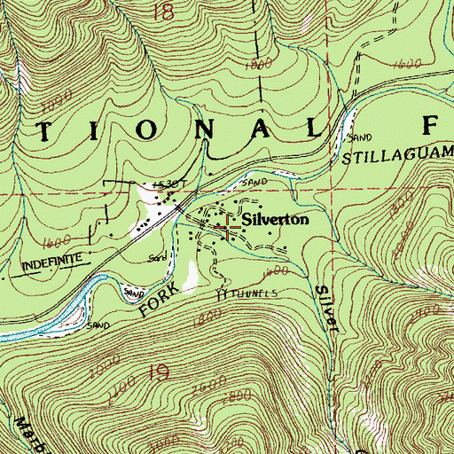 Topographic Map of Silverton Post Office (historical), WA