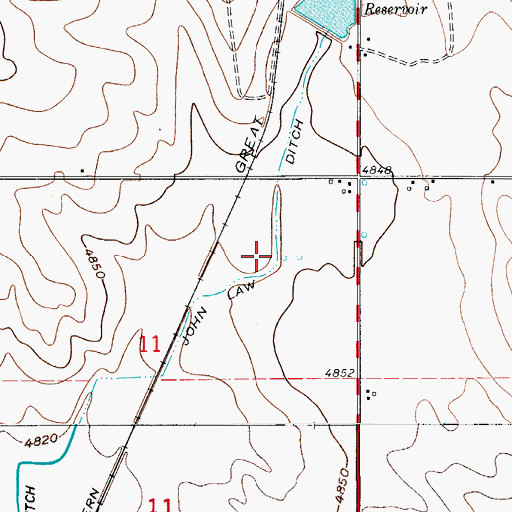 Topographic Map of John Law Ditch, CO