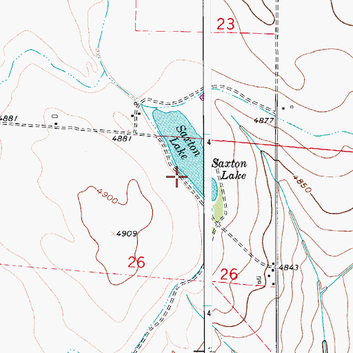 Topographic Map of Saxton Lake, CO