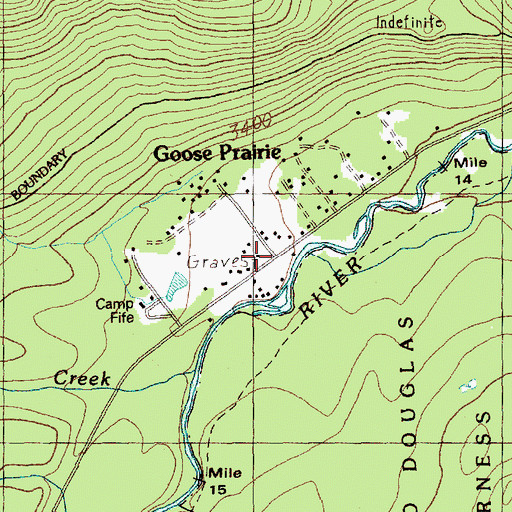 Topographic Map of Gooseprairie Post Office (historical), WA