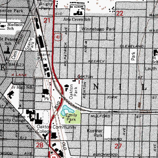 Topographic Map of Vietnam Veteran's Memorial, IL