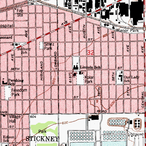 Topographic Map of Faith Lutheran Church, IL
