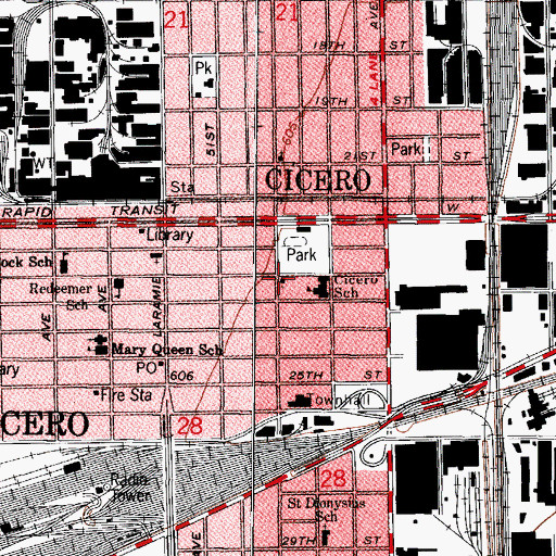 Topographic Map of Immanuel Baptist Church, IL