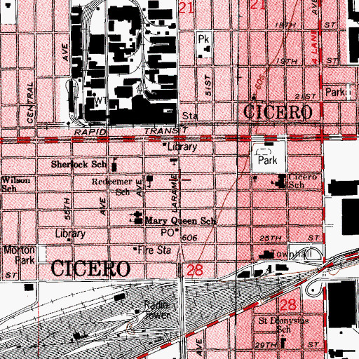 Topographic Map of Saint Joseph's Catholic Church, IL