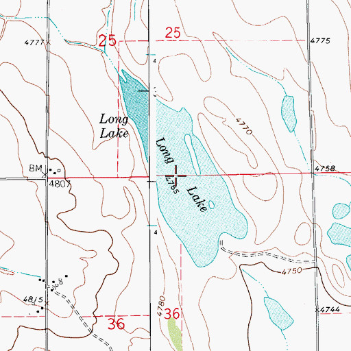 Topographic Map of Long Lake, CO