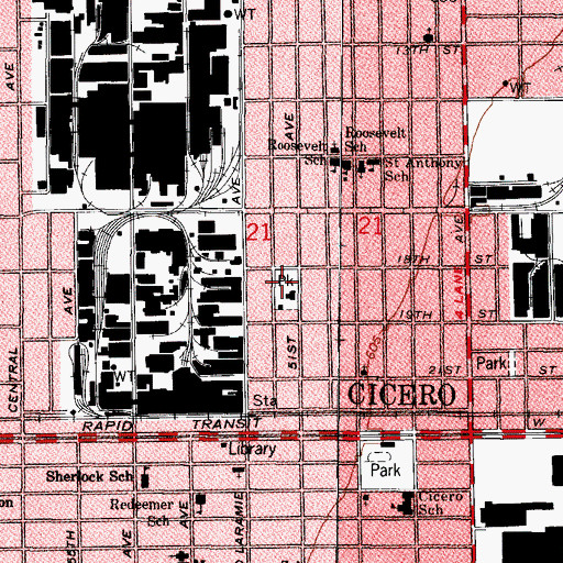 Topographic Map of Parkholme, IL