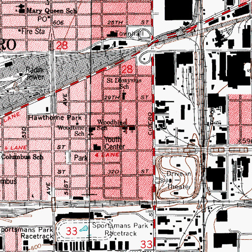 Topographic Map of Saint Mary of Czestochowa School (historical), IL