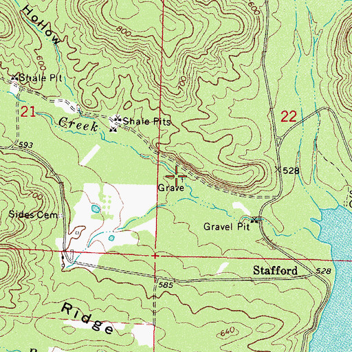 Topographic Map of Abbott Grave, AR
