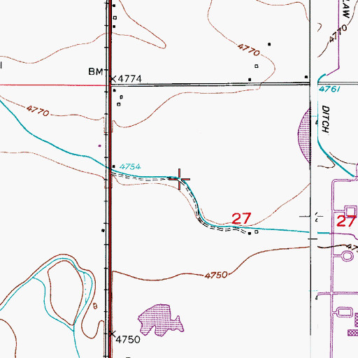 Topographic Map of Whitney Ditch, CO