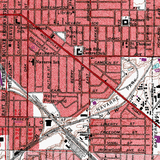 Topographic Map of East Toledo Post Office (historical), OH