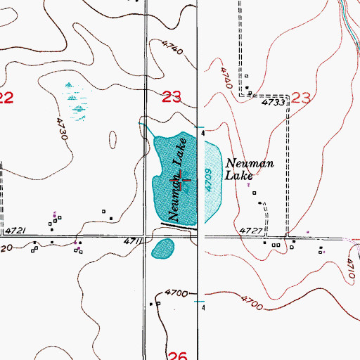 Topographic Map of Neuman Lake, CO