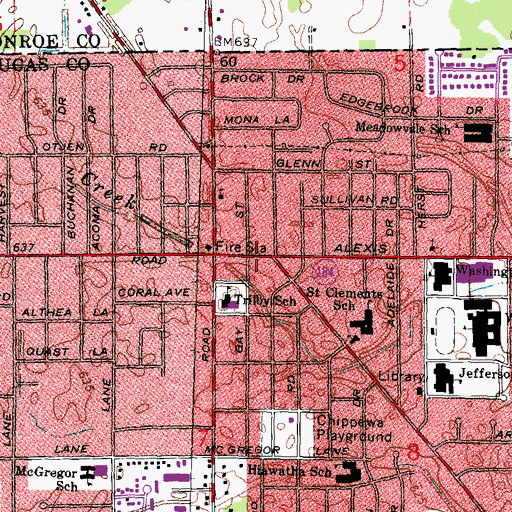Topographic Map of Trilby Post Office (historical), OH