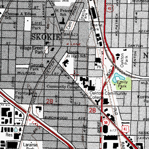 Topographic Map of First Church of Christ Scientist, IL