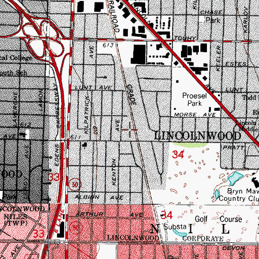 Topographic Map of M Lester Flowers Park, IL
