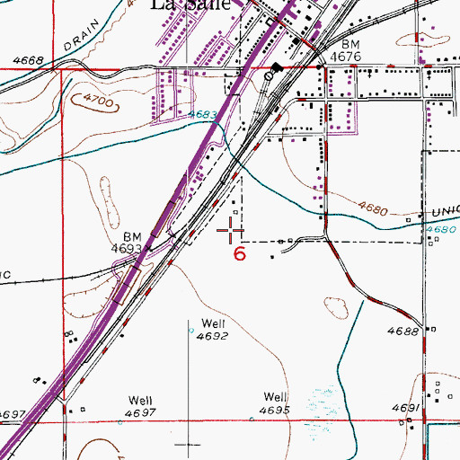 Topographic Map of Union Ditch, CO